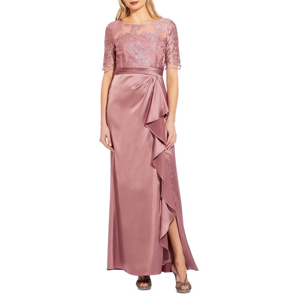 Adrianna Papell Dresses & Skirts - Adrianna Papell NWT Shimmering Lace and Satin gown size 14